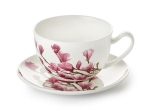 Filiżanka Jumbo ze spodkiem  z dekoracją  magnolii  